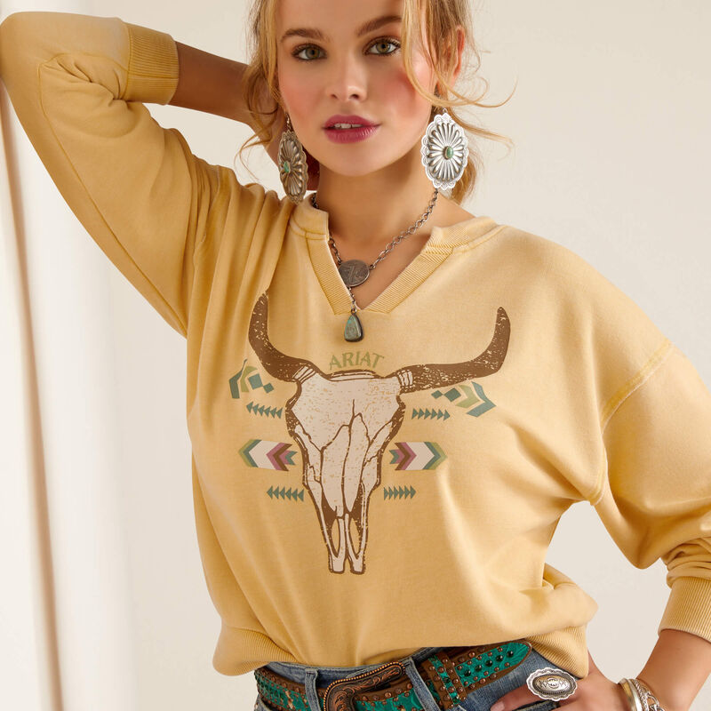 Ariat Bandana Print Pullover Sweatshirt for Men & Women - Western Style Comfort for Casual Wear, Outdoor Adventures & Country Rides