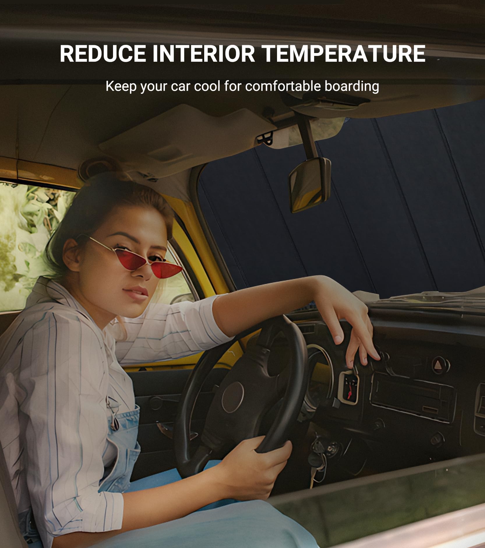 2021-2025 Kia Sorento Windshield Sun Shade - Thick 6-Layer UV Protection Sunshade, Accordion Fold Car Sun Shield for Summer Heat - Perfect for Parking, Road Trips & Daily Commute