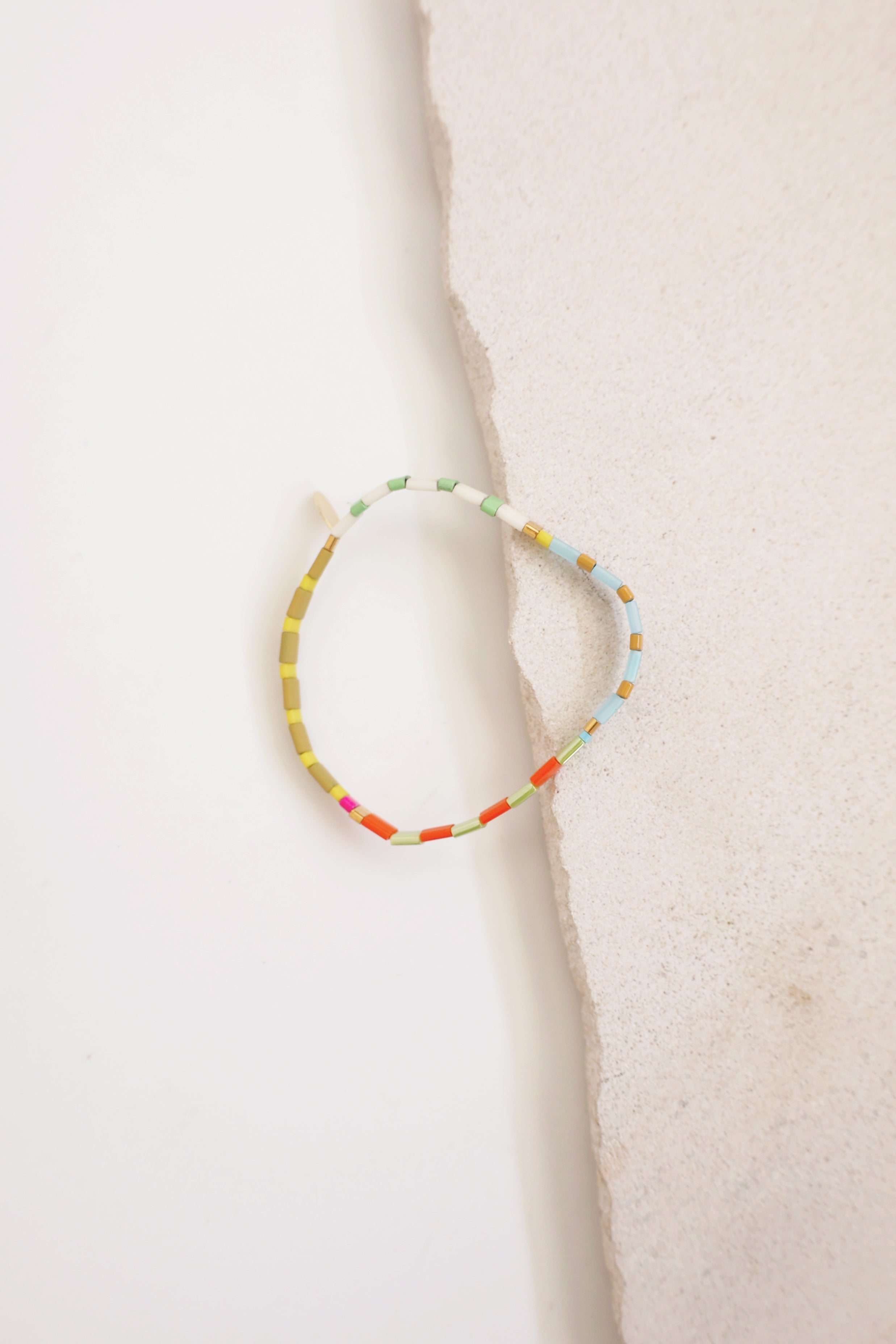 Chartreuse Beaded Chicklet Bracelet for Women - Stylish Boho Accessory for Parties, Weddings & Everyday Wear