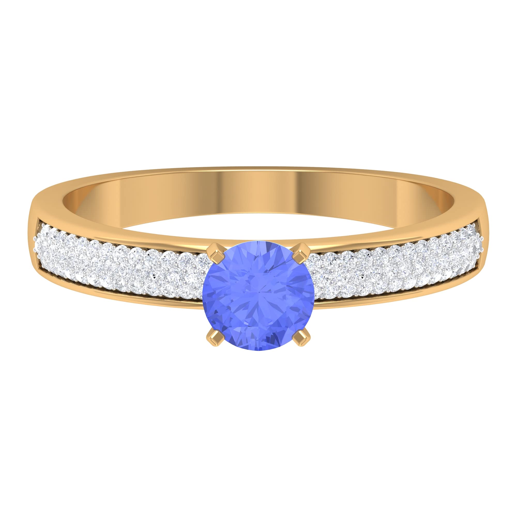 1 CT Tanzanite Diamond Engagement Ring for Women - 14K Solid Gold Solitaire Tanzanite Wedding Ring - Perfect for Proposals, Anniversaries & Special Occasions