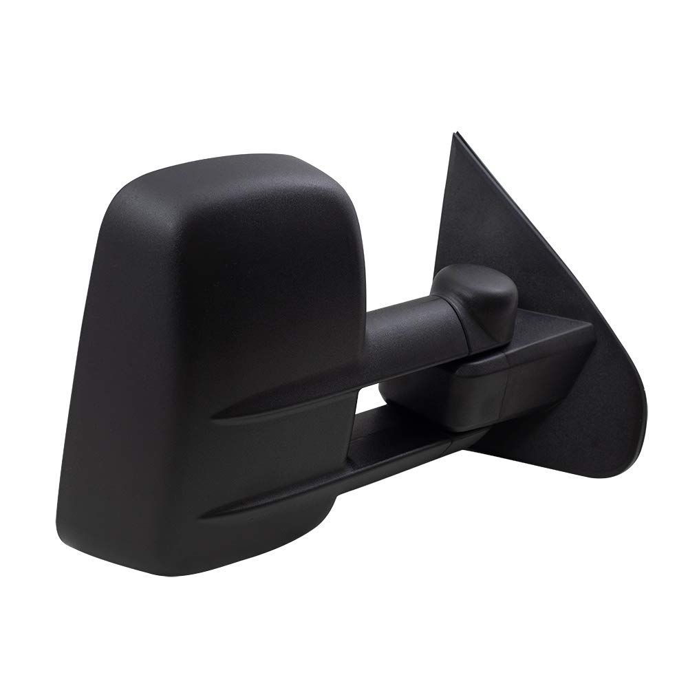 Brock Replacement Heated Textured Towing Telescopic Power Mirrors Compatible with 2014-2017 Chevy Silverado & GMC Sierra Pickup Trucks - Perfect for Towing, Off-Roading & Winter Driving