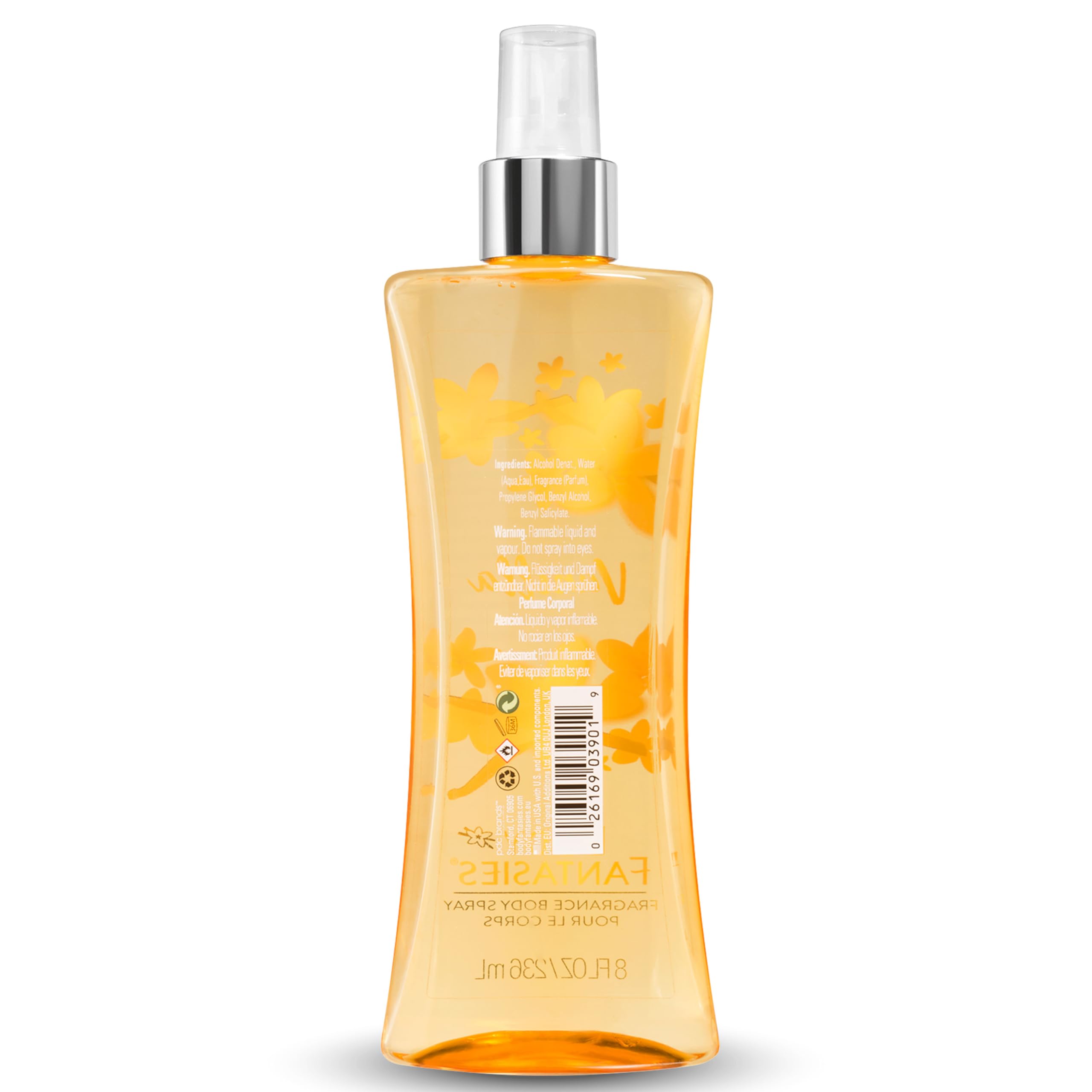 Body Fantasies Vanilla Fragrance Body Spray for Women & Men - 8 fl oz (Pack of 2) | Long-Lasting Sweet Scent for Daily Use, Gym, Office & Date Night