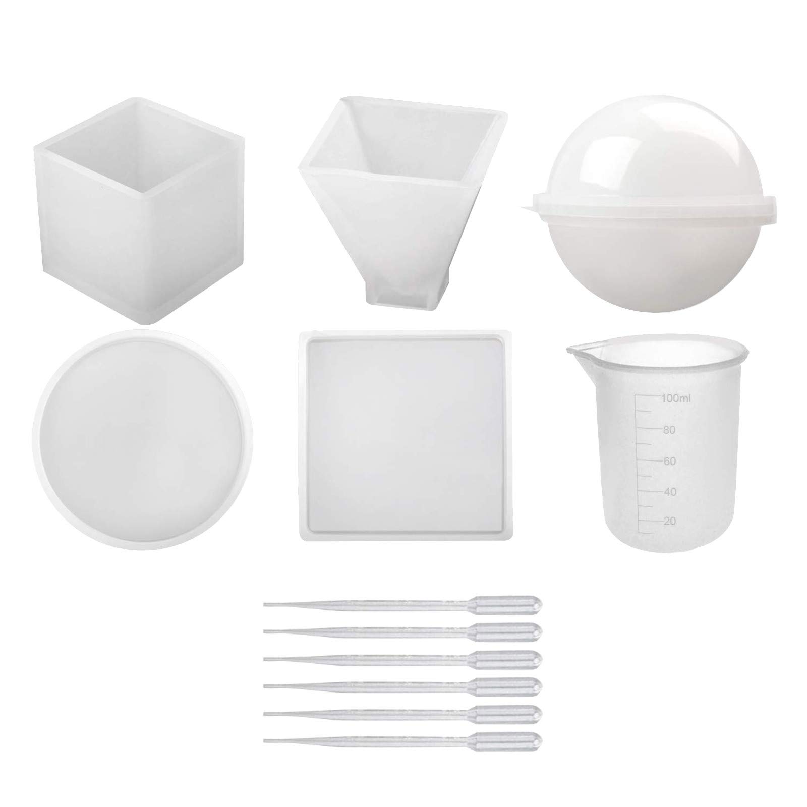 5Pcs Sphere Silicone Molds for Resin Casting - DIY Epoxy Jewelry, Home Decor & Pipe Making Kit with Tools (AS Show #3, One Size) - Perfect for Crafting, Gift Making & DIY Projects