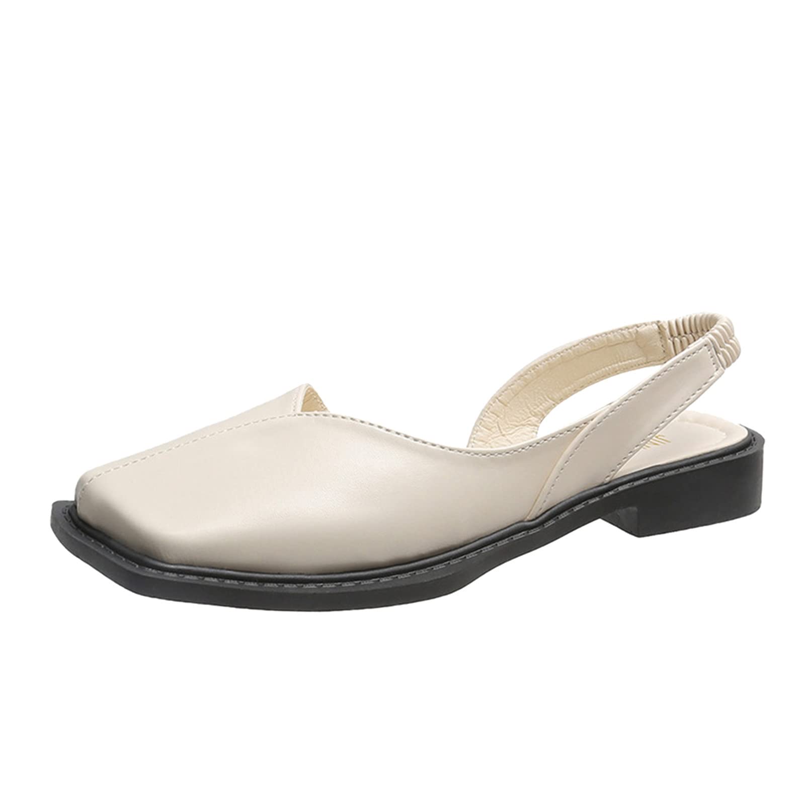 Women's Platform Sandals - Summer Fashion Elastic Low Heel Casual Shoes in Solid Colors (Gold) | Comfortable Walking & Beach Wear for Ladies