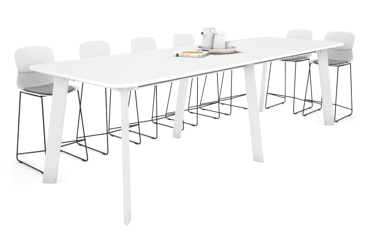 Switch Collaborative Large Counter High Table with Rounded Corners - 3200L x 1100W - Perfect for Office Meetings, Cafes & Co-Working Spaces