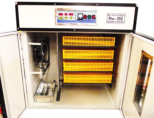 Rite Farm Products Pro 352 Professional Cabinet Egg Incubator & Hatcher - Automatic Temperature Control for Chicken, Duck, Quail Eggs - Perfect for Poultry Farming, Hatching Eggs at Home or School Projects