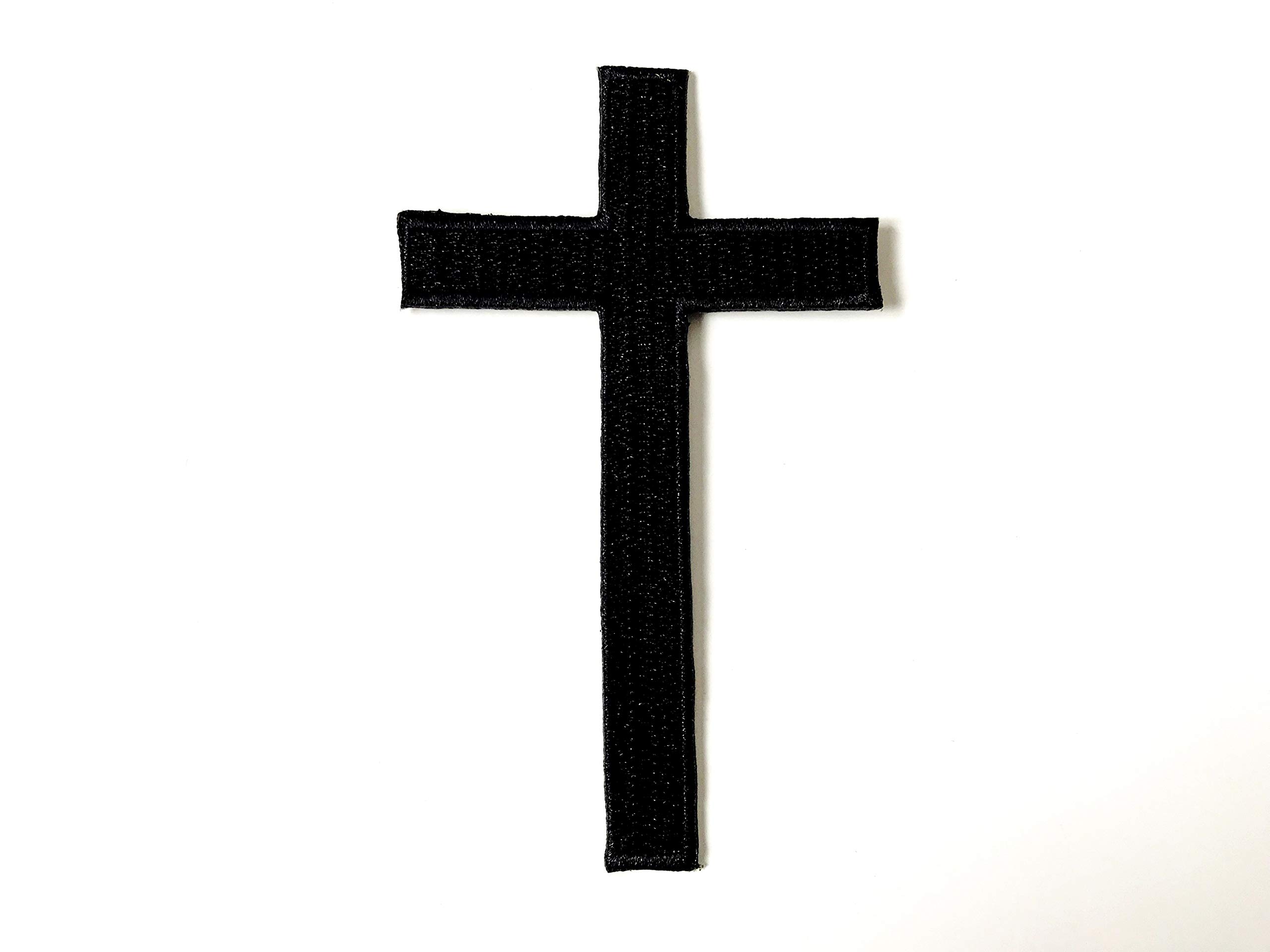 Black Cross Logo Biker Motorcycle Embroidered Patch - Iron On or Sew On for Jackets, Jeans, Backpacks & Clothing - Perfect for Biker Gear, DIY Fashion & Customization