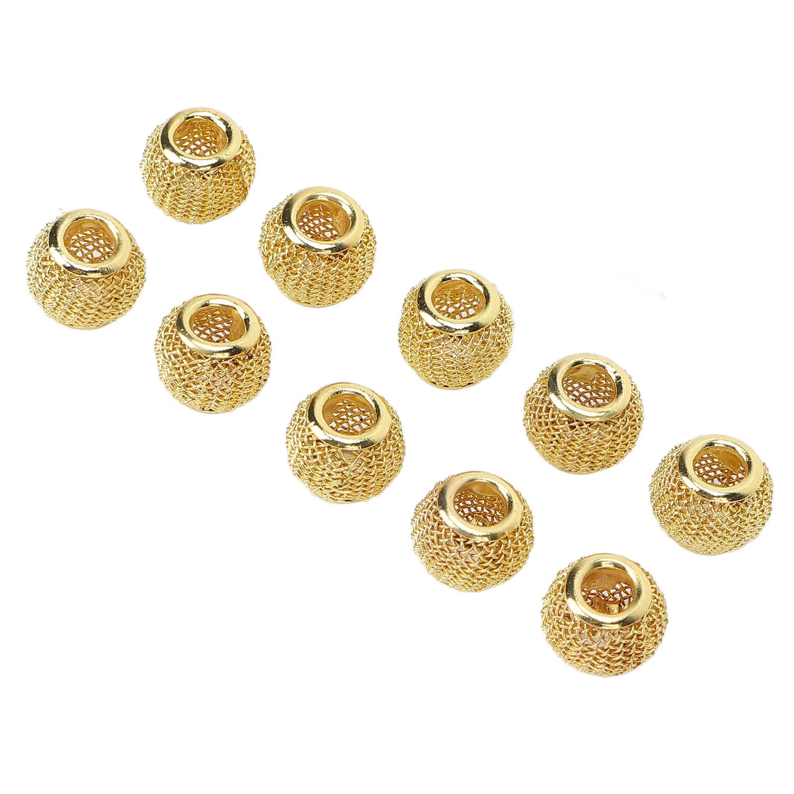 Long Lasting Retro Beard Beads & Dreadlock Beads for Hair Extensions & Braids - Multipurpose Strong Beads (Gold) | Perfect for Viking Style, Boho Fashion & Festival Hairstyles