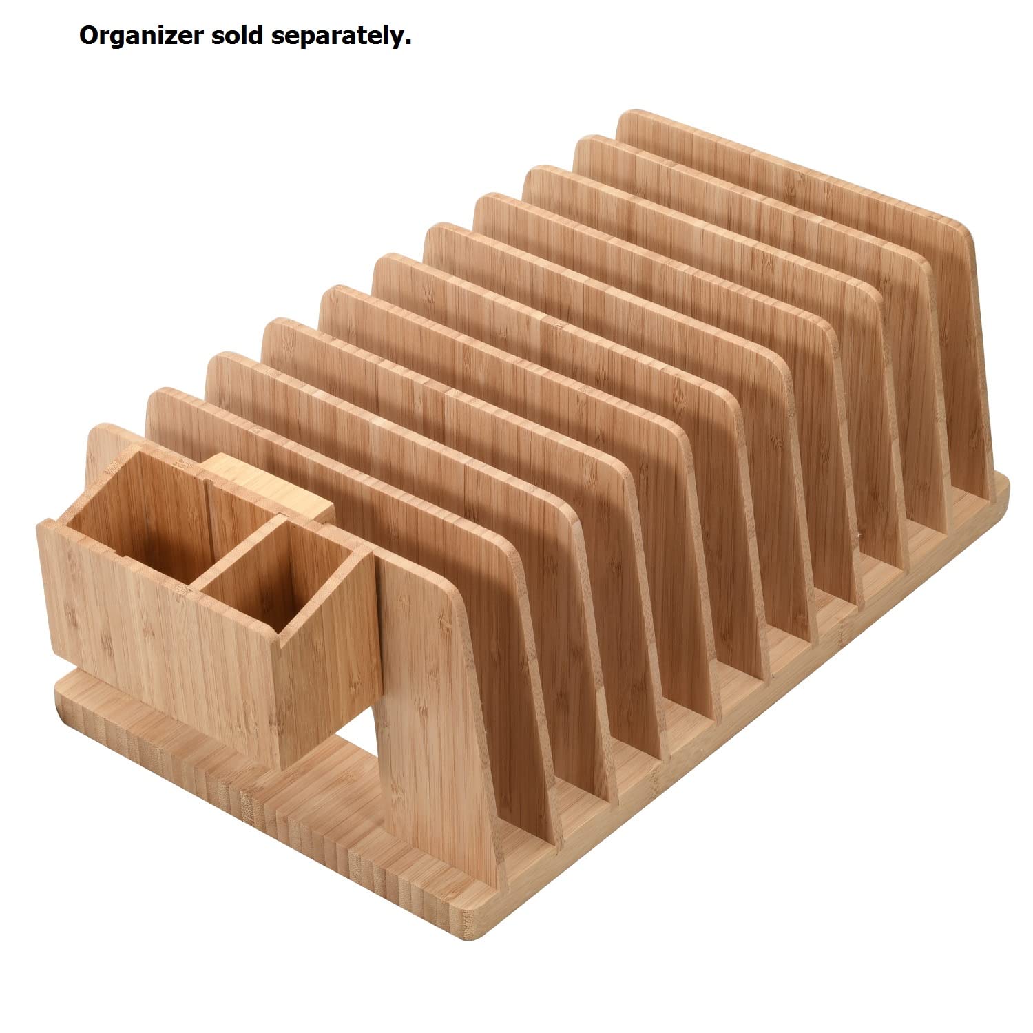 Bamboo Caddy for File Organizer - Pen & Key Holder for Office Desk