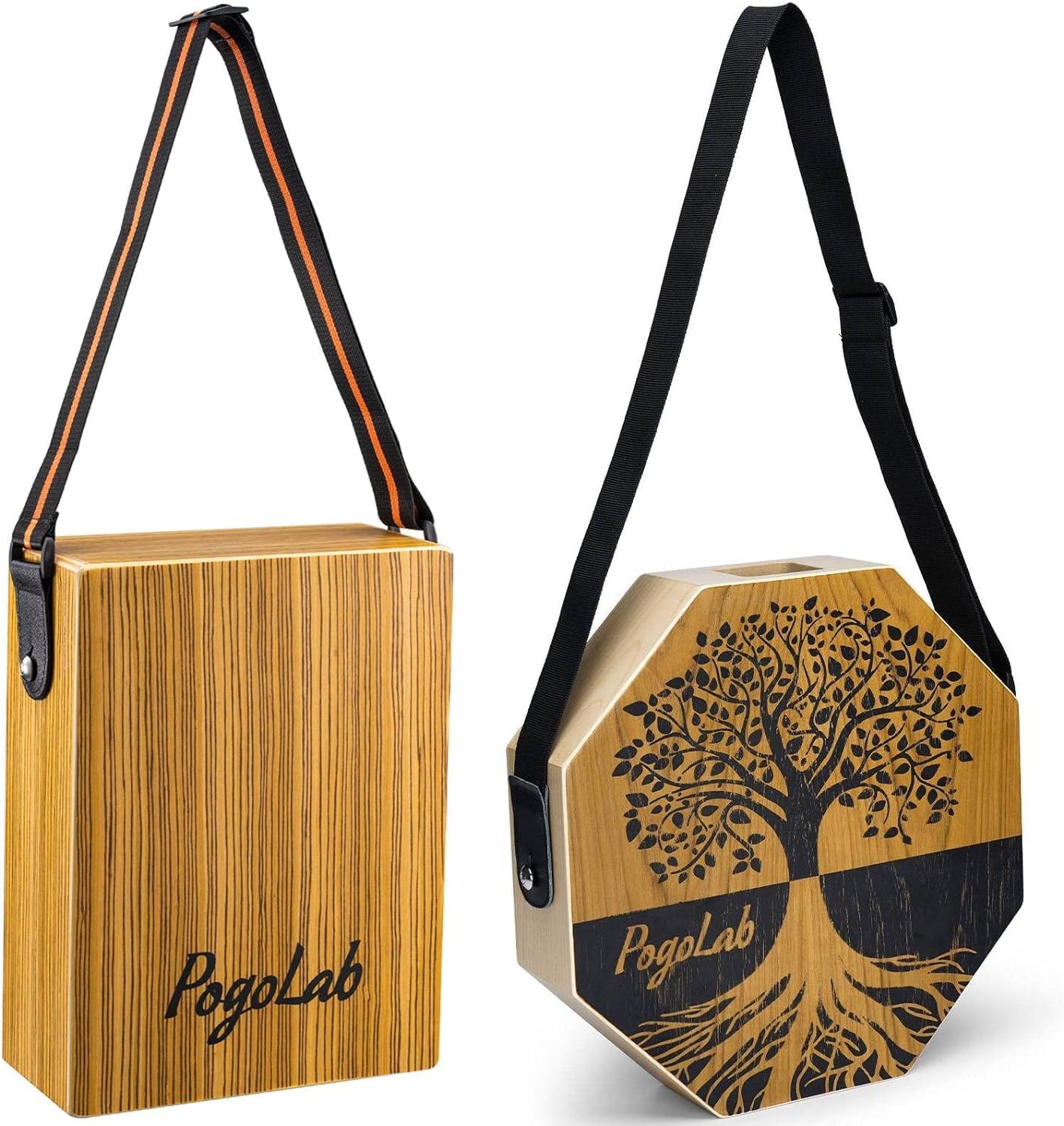 Professional Two-Tone Cajon Drum with Adjustable Sound - Portable Travel Cajon for Live Performances, Music Practice & Outdoor Jam Sessions