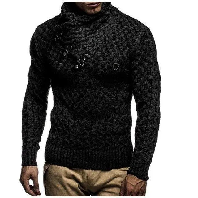 Premium Men's Turtleneck Sweater - Soft Winter Knit Pullover for Business Casual & Outdoor Activities