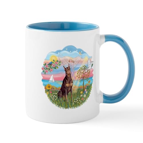 White/Blue Inside - Angelstar Red Doberman Mug