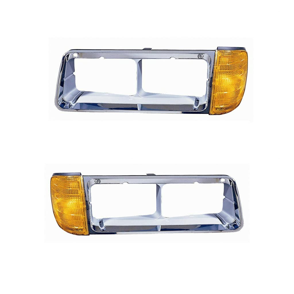 Freightliner FLD Signal Lights Assembly 1989-2002 - Pair for Driver & Passenger Side - Compatible with Convertible Models - Perfect for Truck Restoration & Road Safety