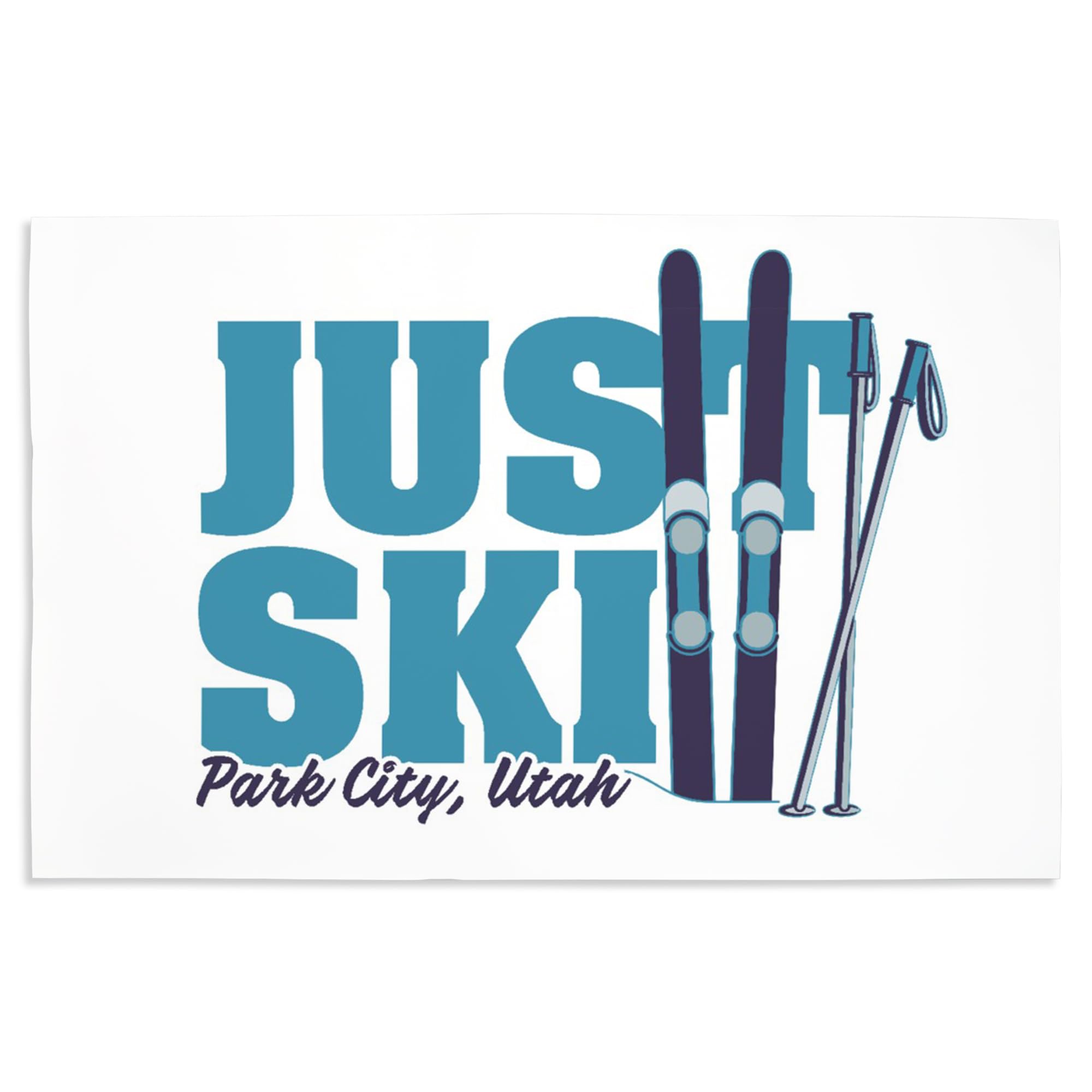 Lantern Press 16x24 Inch Giclee Print - Park City Utah Ski Artwork with Ski Boards & Poles | Perfect for Ski Lodge Decor, Mountain Cabin Wall Art & Winter Sports Enthusiast Gifts