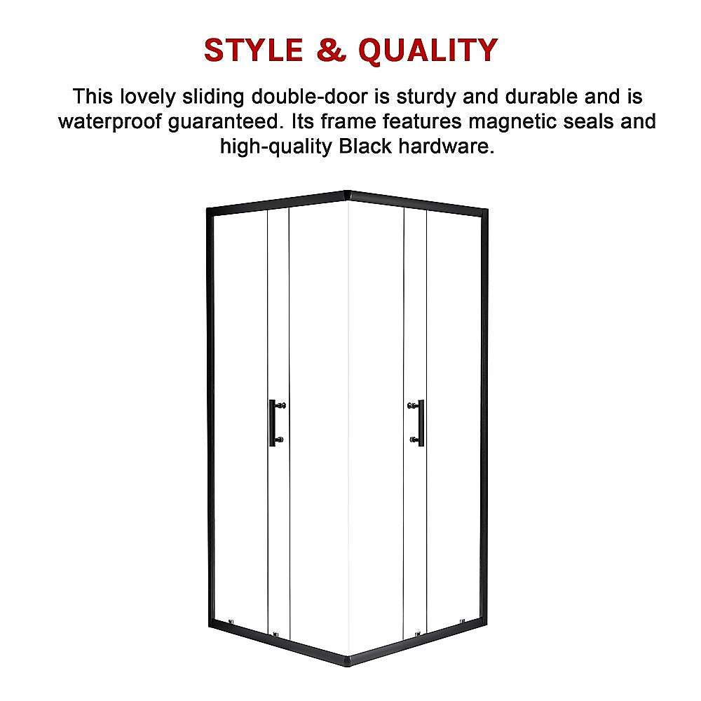 Della Francesca 1000 x 800mm Sliding Door Shower Screen with Nano Safety Glass - Perfect for Modern Bathrooms & Spa-Like Showers