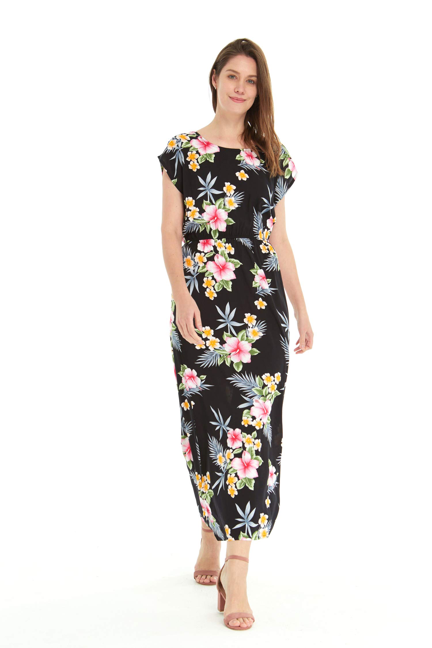 Hawaiian Luau Outfits for Family - Matching Hibiscus Print Black Shirts for Men, Women, Boys & Girls | Perfect for Beach Parties, Summer Vacations and Tropical Themed Events