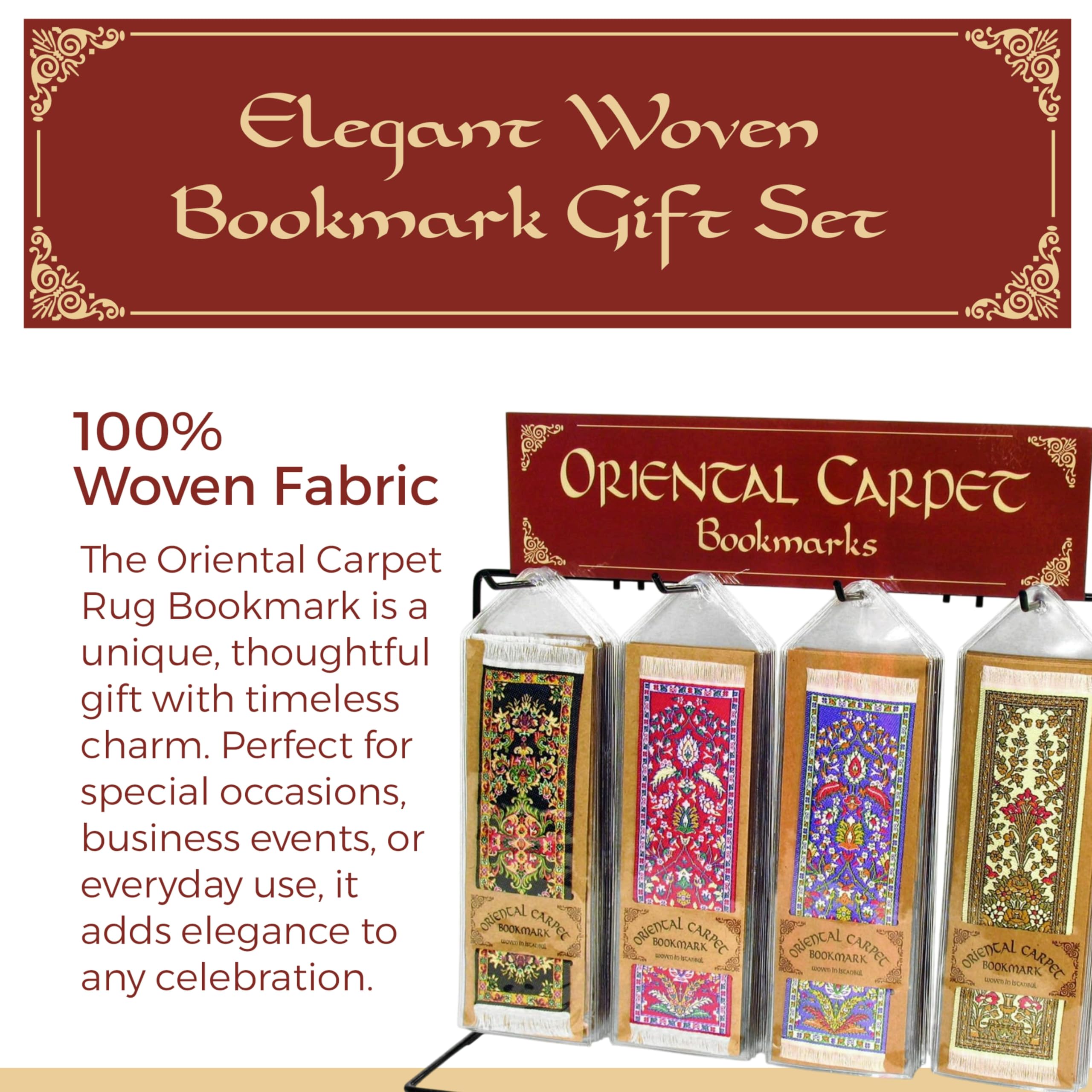 Authentic Woven Oriental Carpet Bookmarks from Urumchi - Elegant High-Quality Rug Bookmark for Books - Perfect Gift for Men, Women, Adults, Teens, Teachers & Librarians - Great for Reading, Book Clubs, Study Sessions & Office Use