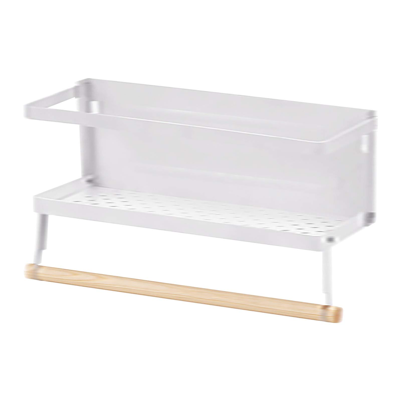 Amikadom Magnetic Paper Towel Holder - Foldable Refrigerator Shelf, Single Tier Organizer for Kitchen, Bathroom & Office - Space Saving Storage Solution