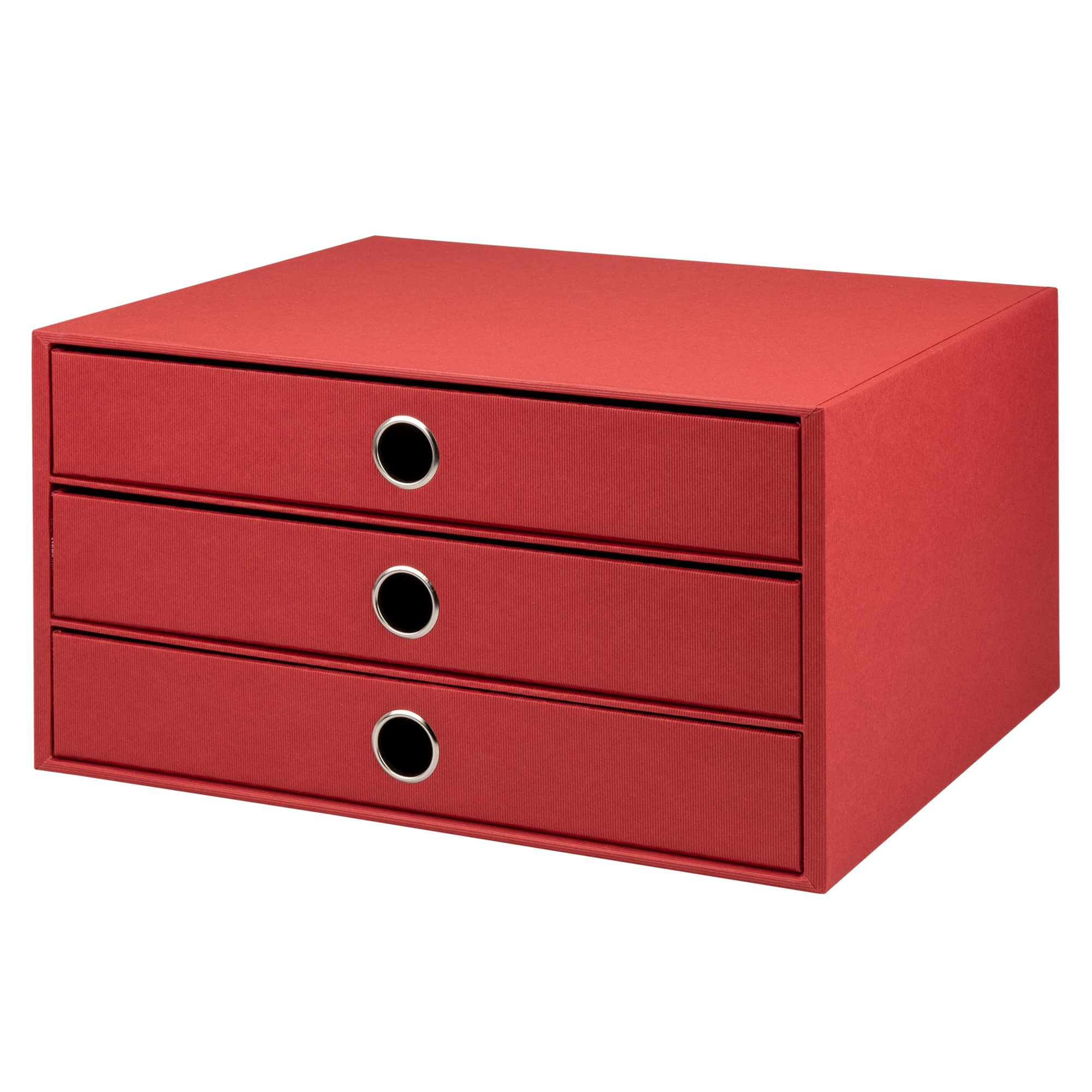 Rössler SOHO 3-Drawer A4 File Storage Box - Red | Office Organization & Document Filing Solution for Home or Business