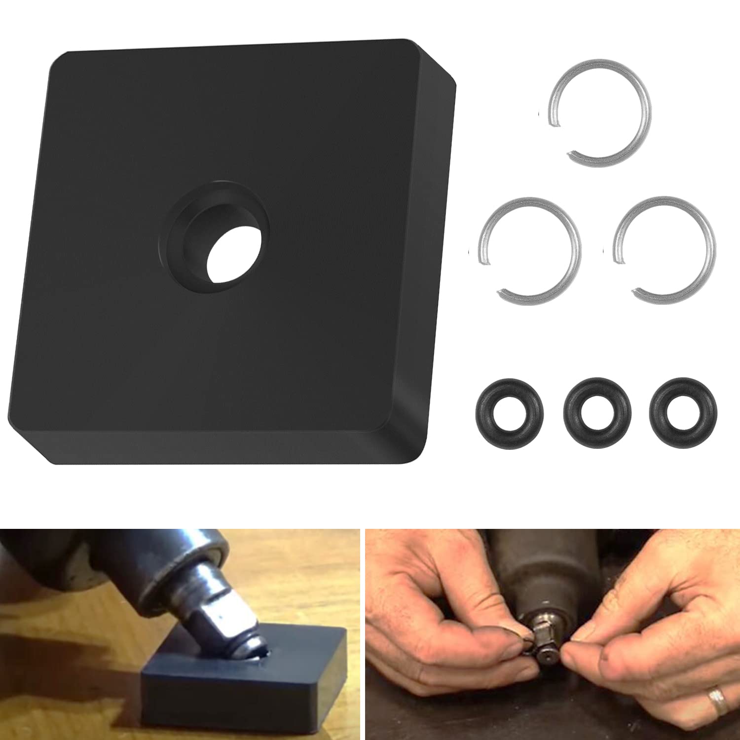 3/8 Inch Impact Socket Retaining Ring Clip with O-Ring & Installation Tool - Compatible with Milwaukee Brushless Impact Wrench - Perfect for Automotive Repairs & DIY Projects