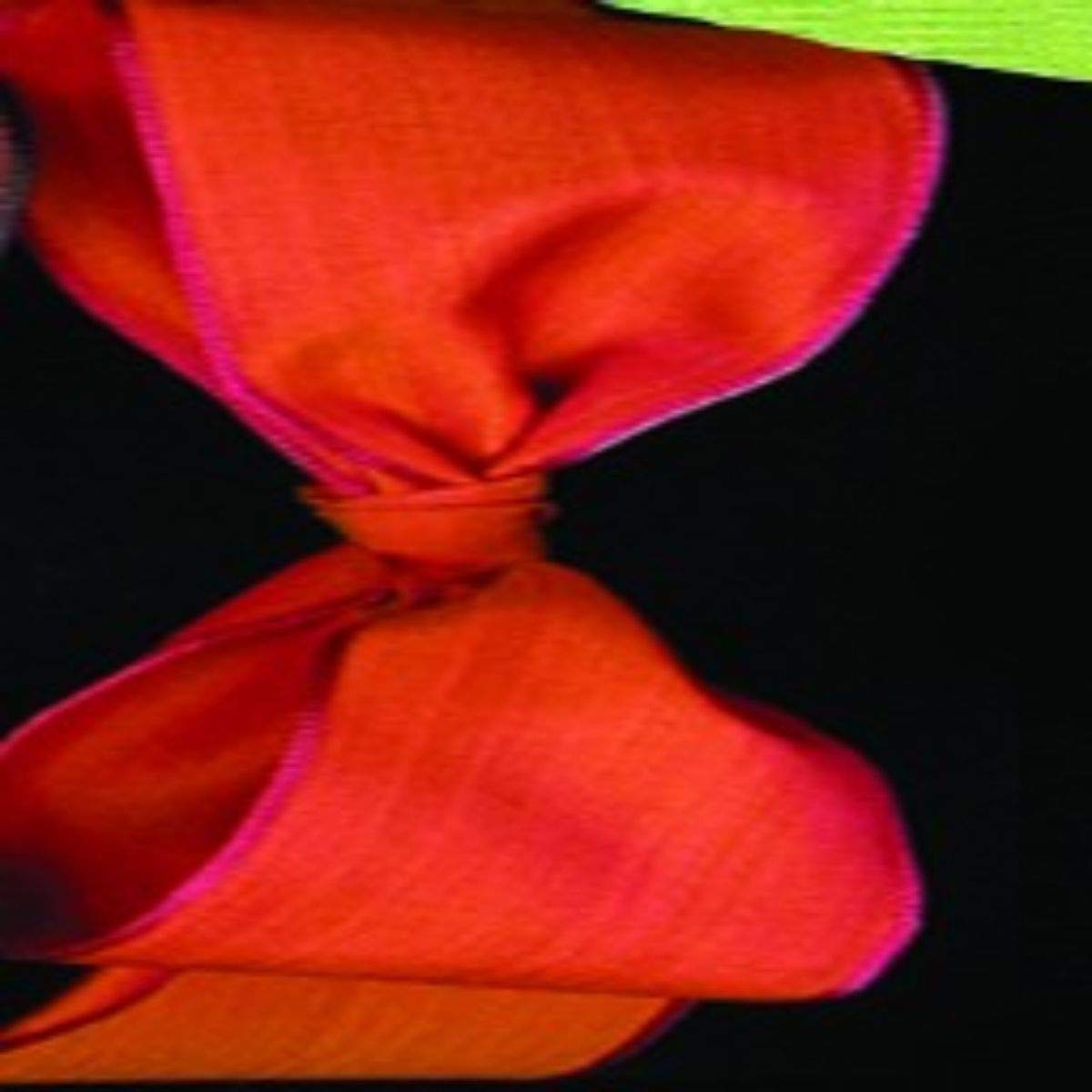 Orange Copper & Pink French Taffeta Wired Craft Ribbon - 2.5