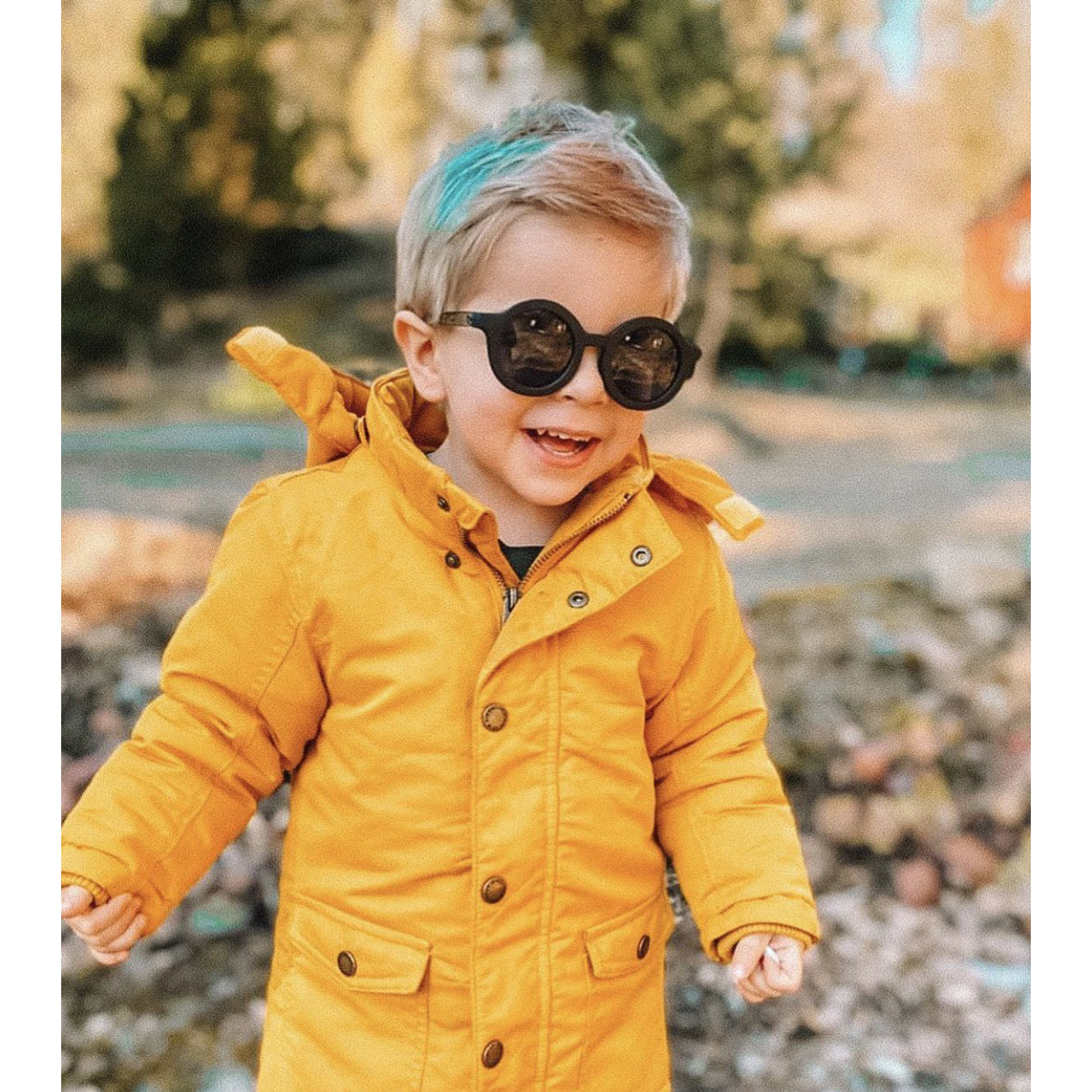 BabyMocs Kids Sunglasses - Signature Round Frame, UV Protection, Black - Perfect for Outdoor Play, Beach & Summer Activities