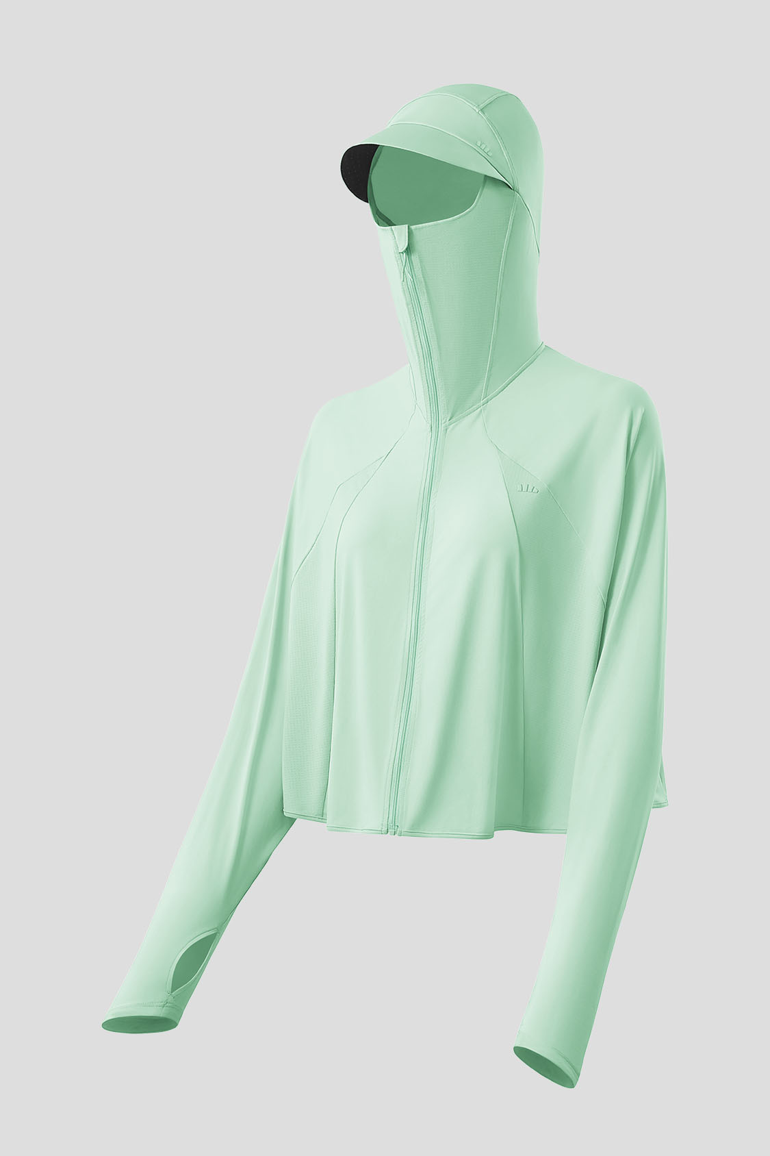 Horizon Women's Full Coverage Cropped Sun Hoodie UPF 50+ UV Protection - Lightweight Summer Hiking & Beach Cover-Up