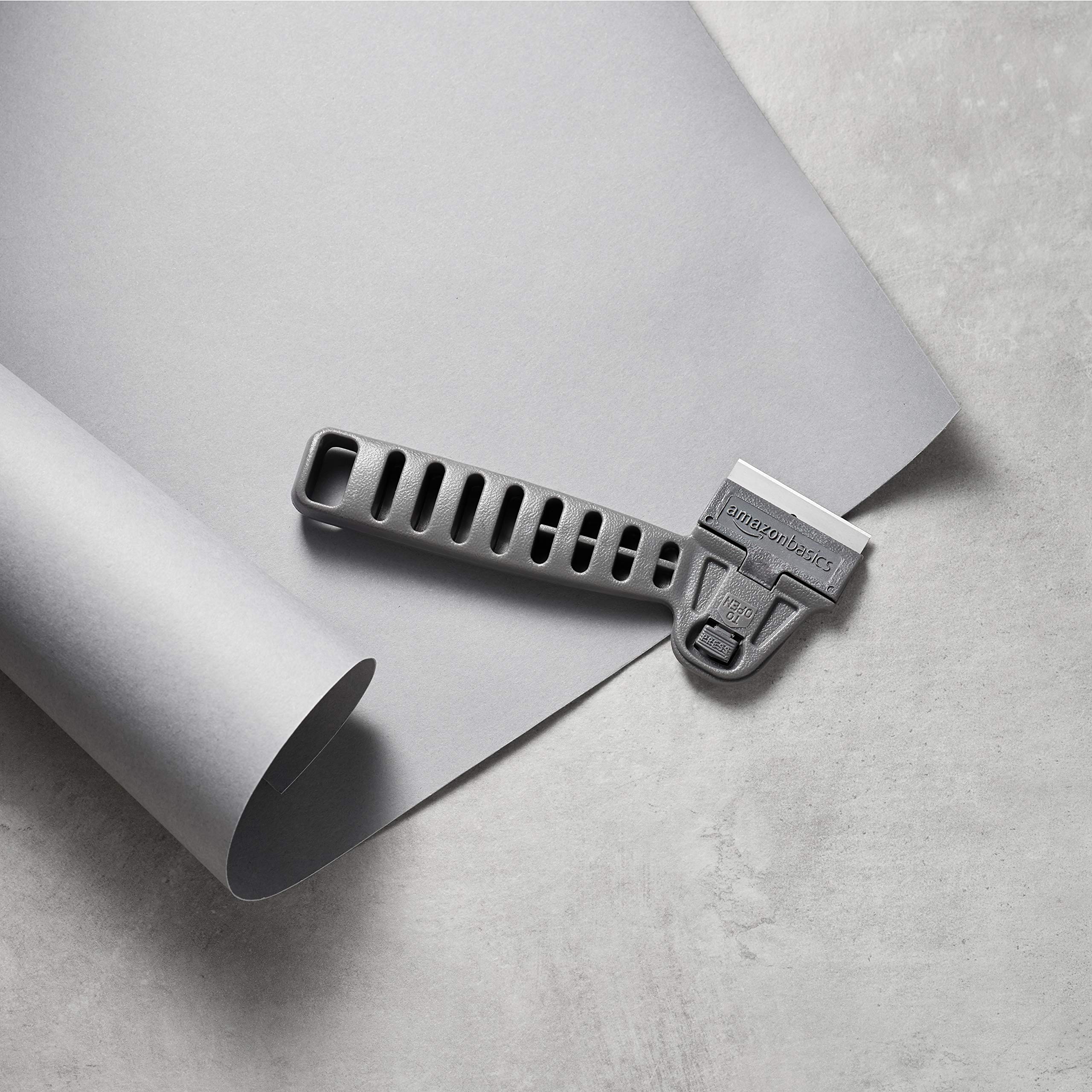 Amazon Basics Men's Razor Knife - Stainless Steel Utility Knife with Retractable Blade for DIY, Crafting, and Home Improvement Projects