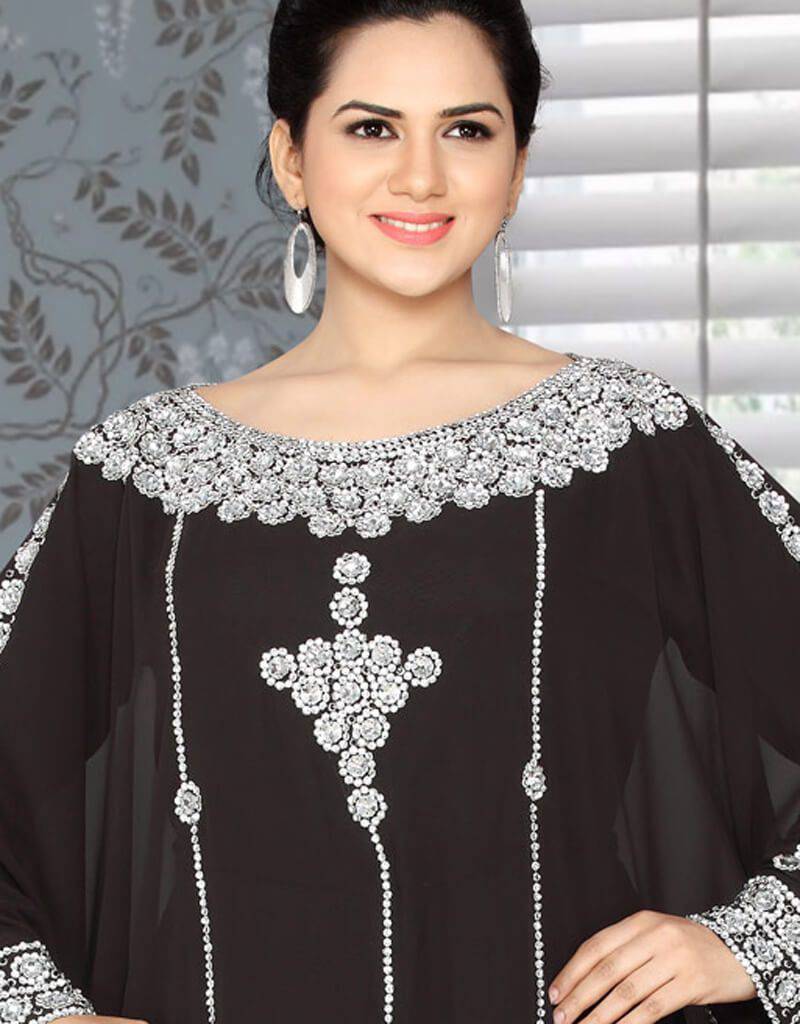 Exquisite Farasha Style Kaftan with Hand Embroidery - Elegant Boho Maxi Dress for Beach, Party & Special Occasions