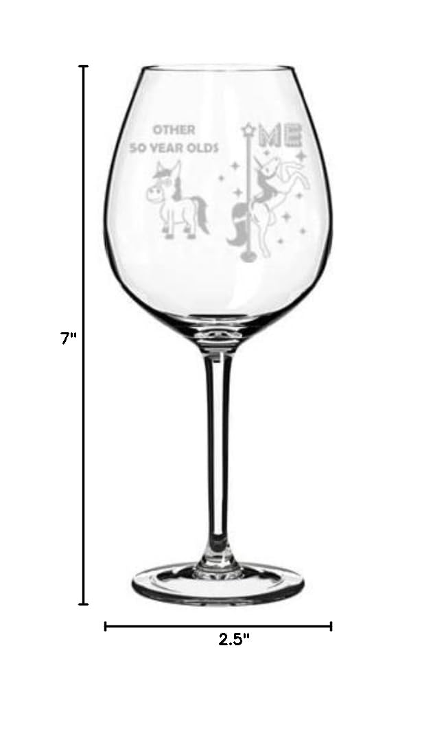 50th Birthday Wine Glass Goblet - 20oz Jumbo Unicorn Design Funny Gift for 50 Year Old Superstar - Perfect for Birthday Parties, Anniversaries & Celebrations