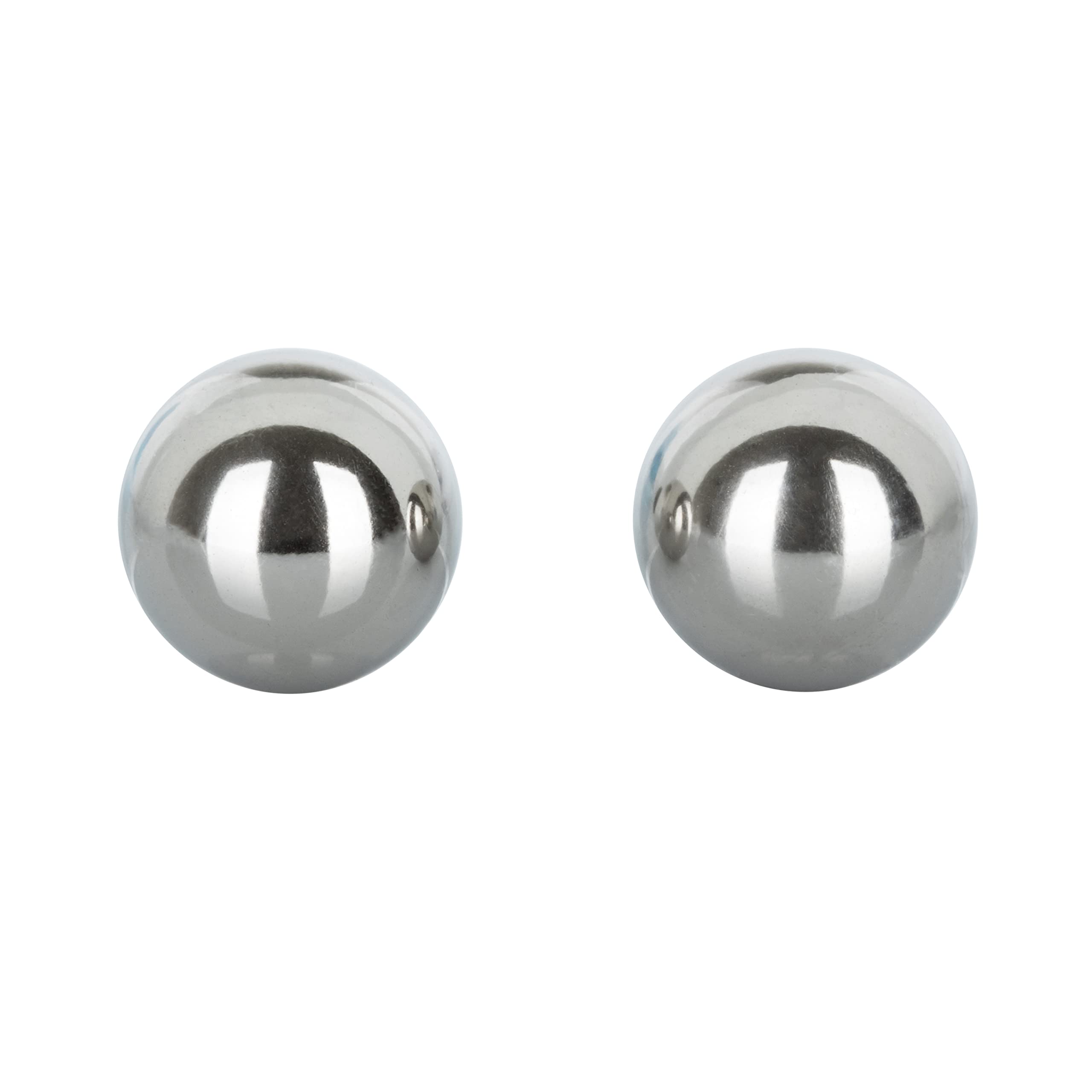 CalExotics Weighted Kegel Balls for Women - Metallic Ben Wa Balls Pelvic Floor Exerciser - Strengthen Bladder & Enhance Orgasms - Silver Sex Toy for Intimate Fitness & Pleasure - Perfect for Home Use, Couples Play & Postpartum Recovery