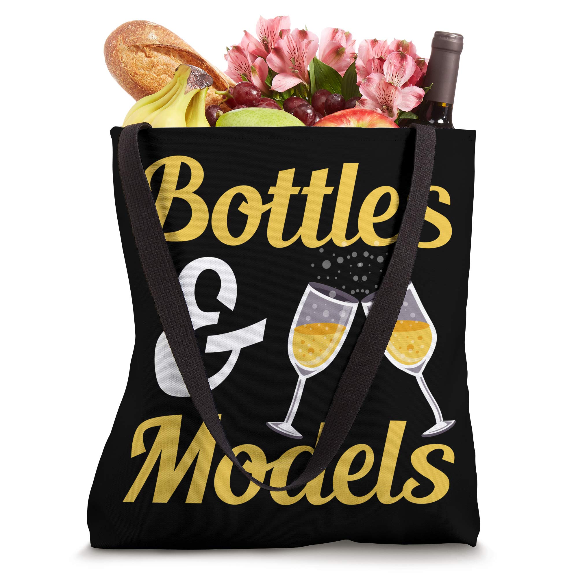 Funny Sparkling Wine Tote Bag with Champagne Bottles Design - Perfect for Wine Lovers, Bachelorette Parties & Girls Night Out