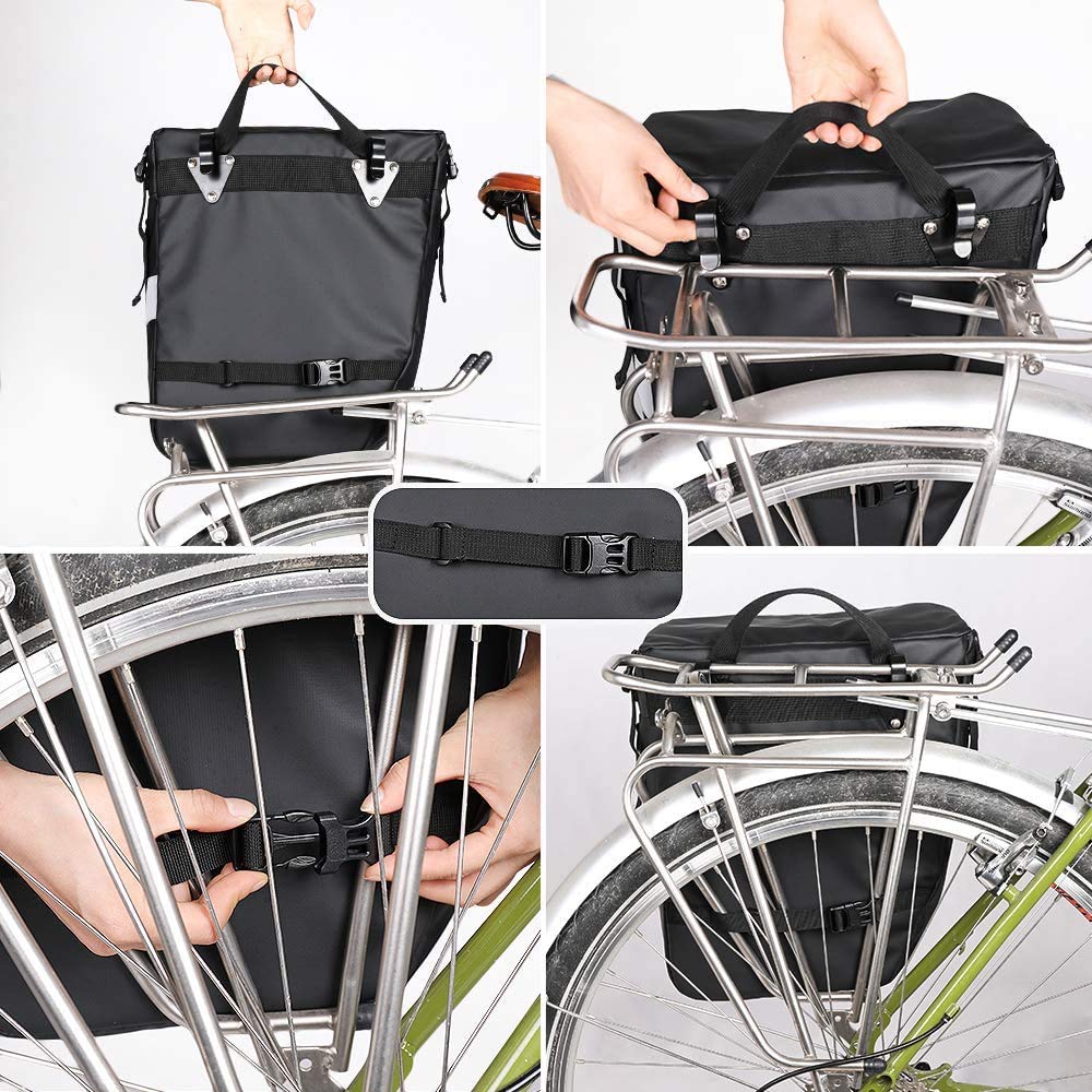 **Waterproof 3-in-1 Bike Rack Pannier Bag Set - Multifunctional E-Bike Saddle & Shoulder Bag, Laptop Travel Cargo Bag - Perfect for Commuting, Cycling Tours & Outdoor Adventures**