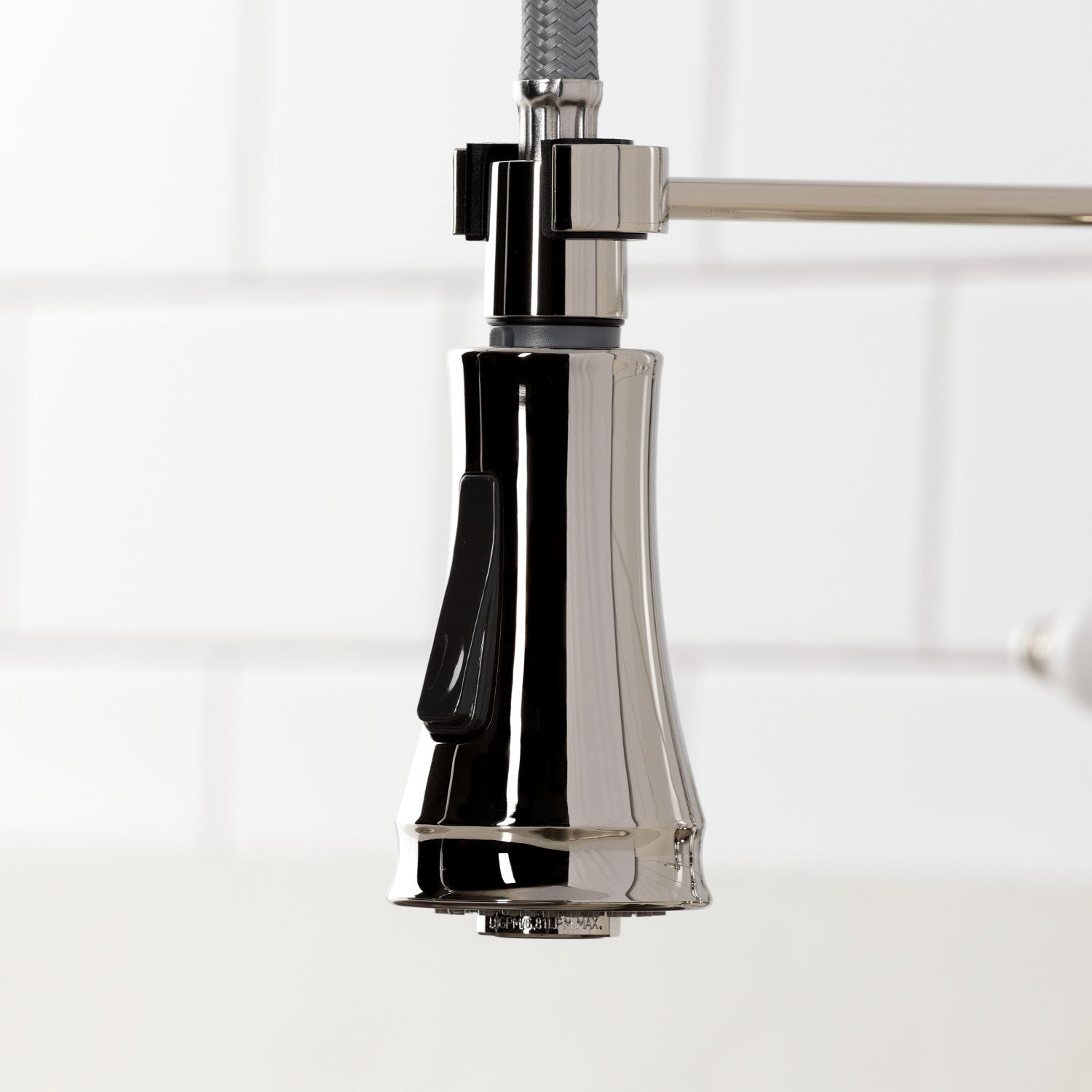 Bel Air GS1276BPL Double Handle 2 Hole Deck Mount Pre Rinse Bridge Kitchen Faucet in Polished Nickel - Perfect for Commercial Kitchens and Heavy-Duty Home Use