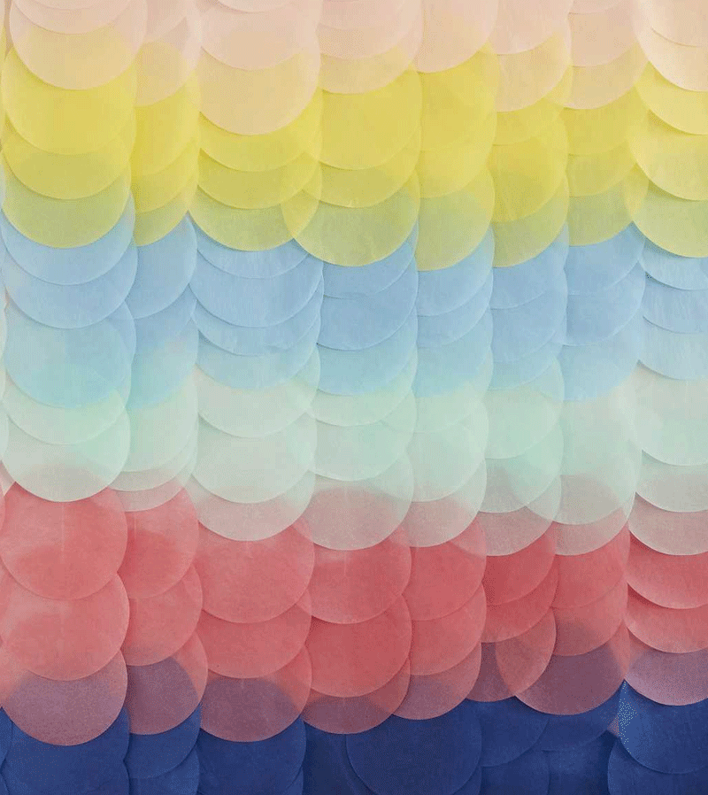 Vibrant Rainbow Tissue Paper Discs for Party Backdrop Decorations - Colorful DIY Party Supplies for Birthdays, Weddings & Baby Showers