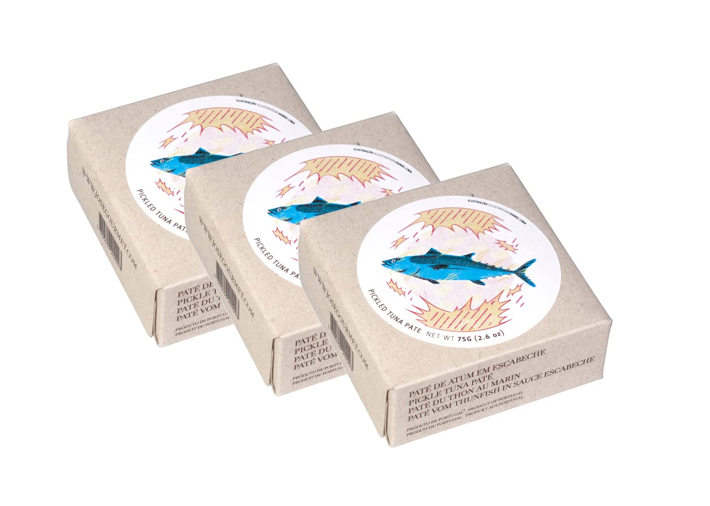 Jose Gourmet Pickled Tuna Pate - Premium Canned Fish Spread, 75g (3-Pack) - Perfect for Sandwiches, Crackers & Charcuterie Boards