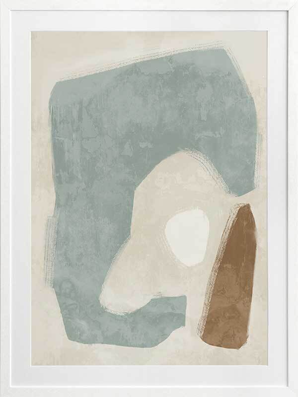 Easy Does It Light Teal Framed Art Print - Modern Wall Decor for Living Room, Bedroom & Office - Ready to Hang Home Decor