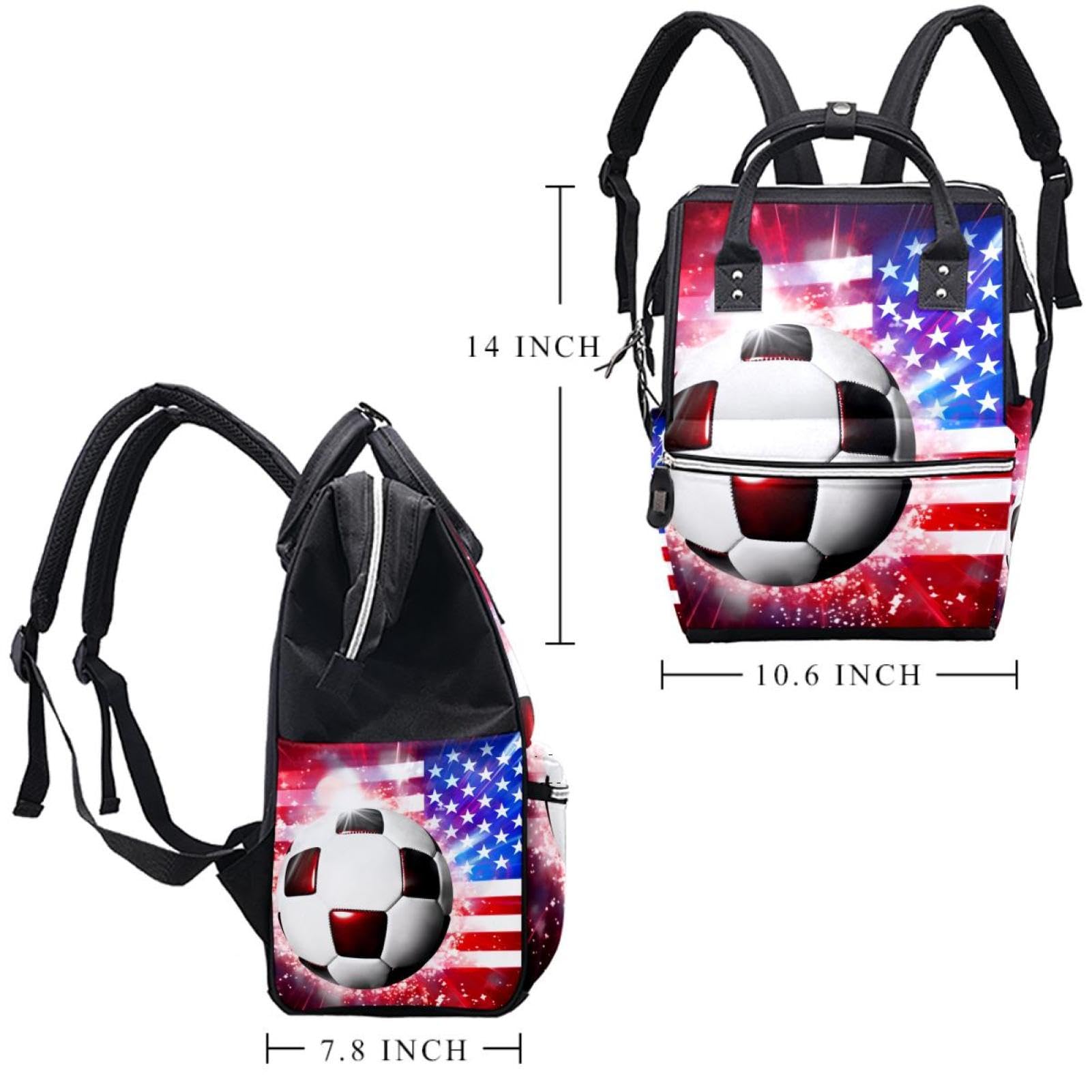 American Flag Football Travel Backpack - Durable Work Backpack for Commuting, Hiking & School - Stylish Backpack for Men & Women