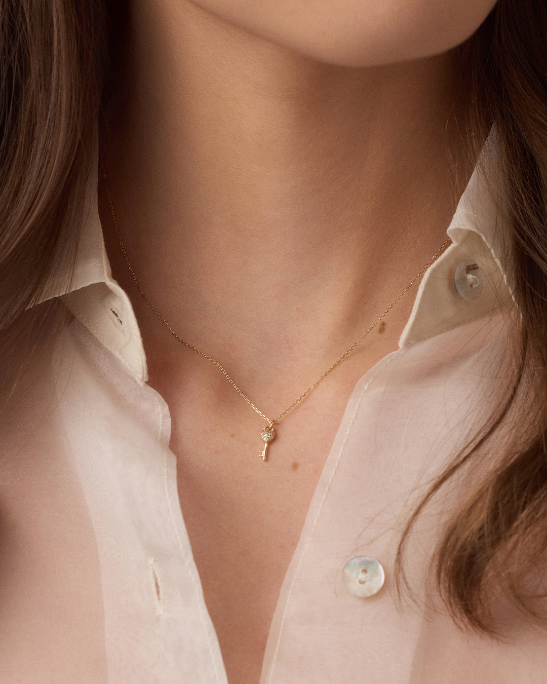 Diamond Bond Key Necklace - Elegant & Dainty Jewelry for Women - Perfect Gift for Valentine's Day, Anniversary & Special Occasions