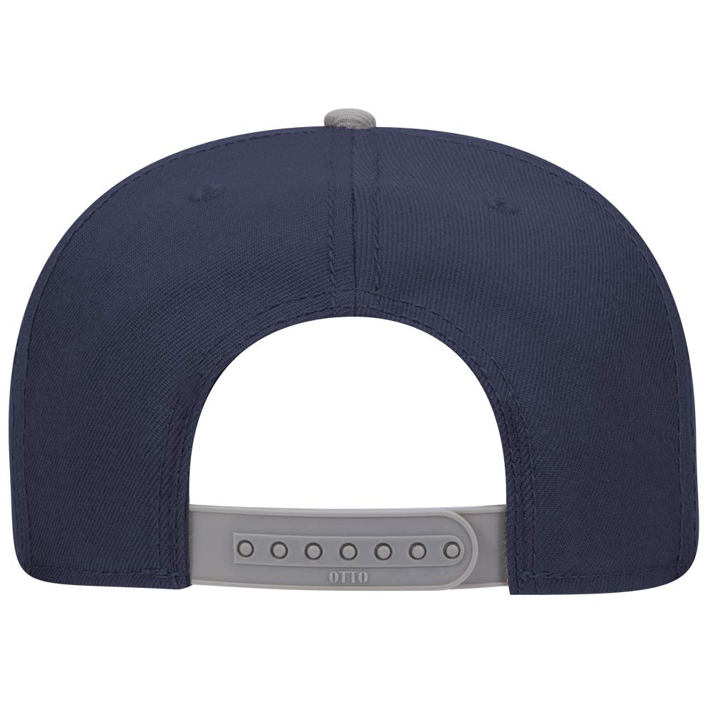 OTTO SNAP Wool Blend Twill Round Flat Visor 6-Panel Pro Style Snapback Hat - Premium Adjustable Baseball Cap for Men & Women - Perfect for Sports, Casual Wear, and Street Fashion
