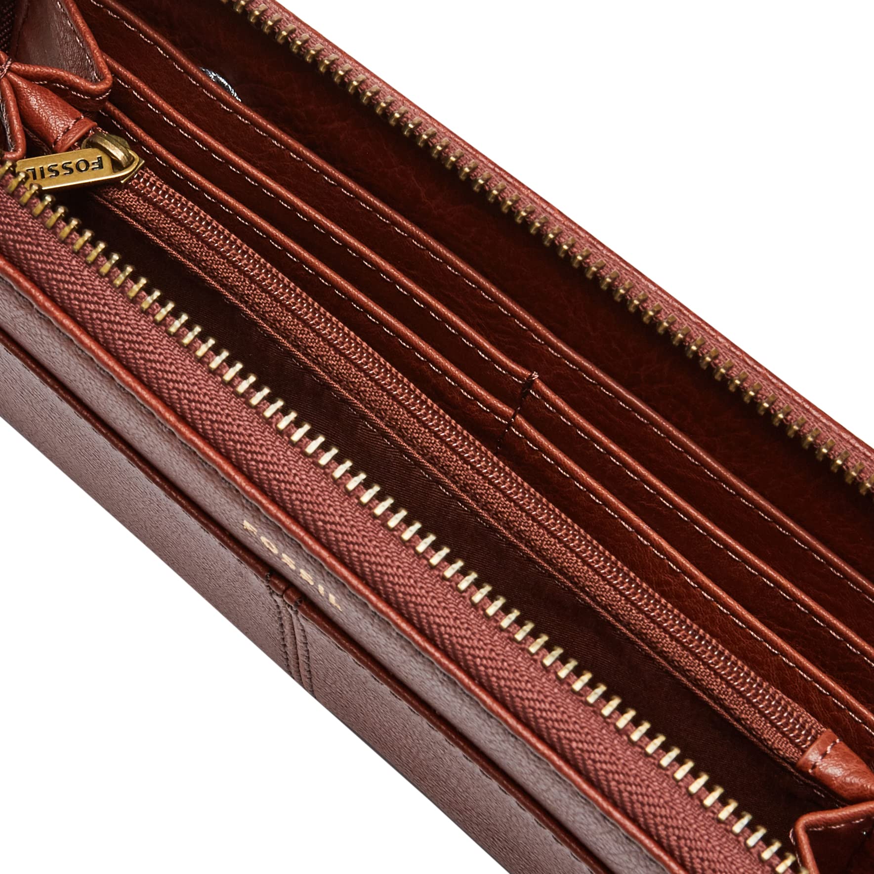 Fossil Women's Tara Genuine Leather Zip-Around Clutch Wallet - Stylish Crossbody Purse for Everyday Use, Travel & Evening Events