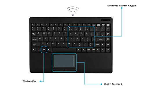 Adesso WKB-4000UB Wireless SlimTouch Desktop Touchpad Keyboard - Compact Bluetooth Keyboard with Touchpad for PC, Mac, Laptop - Perfect for Home Office, Gaming & Multimedia Use