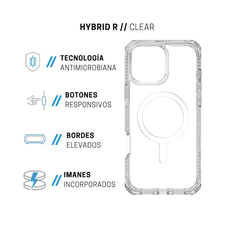 iTSKINS Hybrid Rugged Case for iPhone 16 Pro Max - Shockproof & Drop Protection - Perfect for Outdoor Adventures, Travel & Daily Use