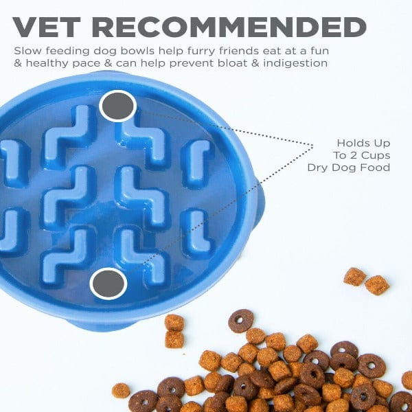 Outward Hound Fun Feeder Slow Feed Dog Bowl - Interactive Puzzle Feeder for Small & Large Dogs - Perfect for Fast Eaters & Mealtime Enrichment - Great for Training, Portion Control & Mental Stimulation