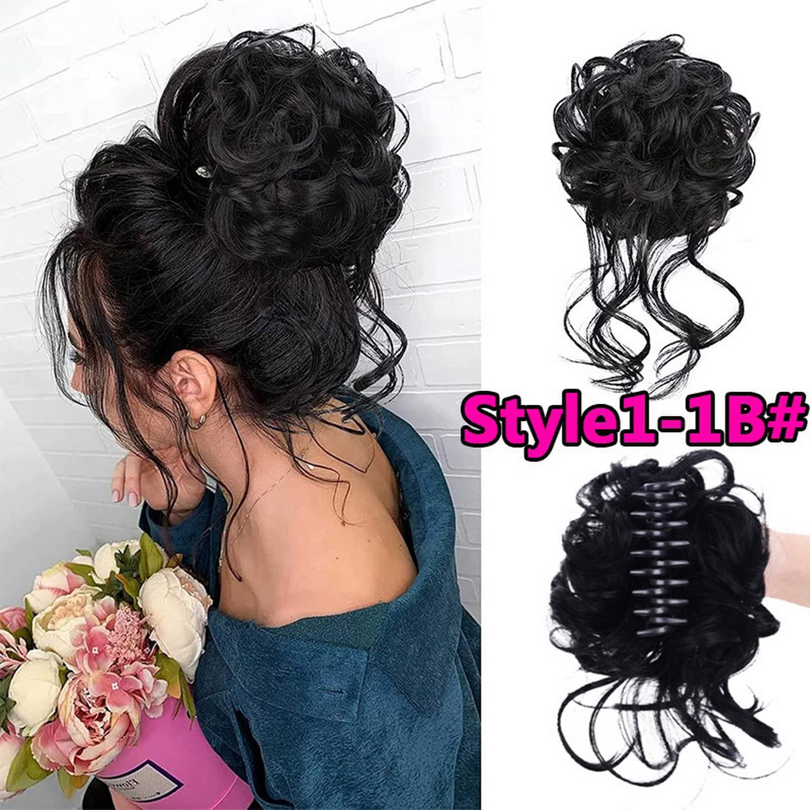 Faringoto Hair Bun Extensions - Messy Wavy Clip-in Hair Bun for Women, Bridal Hair Piece & Updo Accessory - Perfect for Weddings, Parties, and Everyday Styling