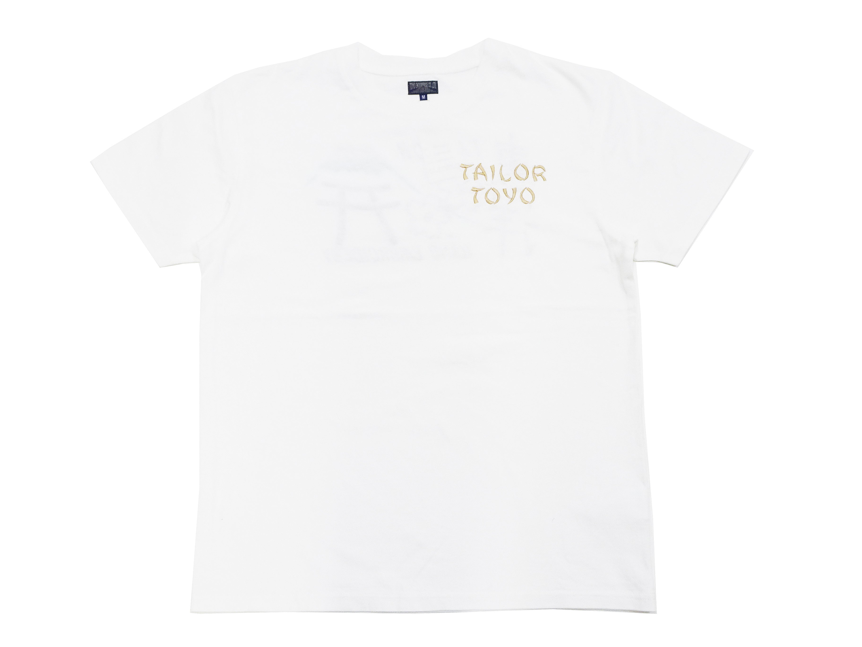 Men's Tailor Toyo Sukajan Style Embroidered Short Sleeve T-Shirt TT79213 - White Japanese Streetwear Fashion for Casual Wear & Summer Outfits