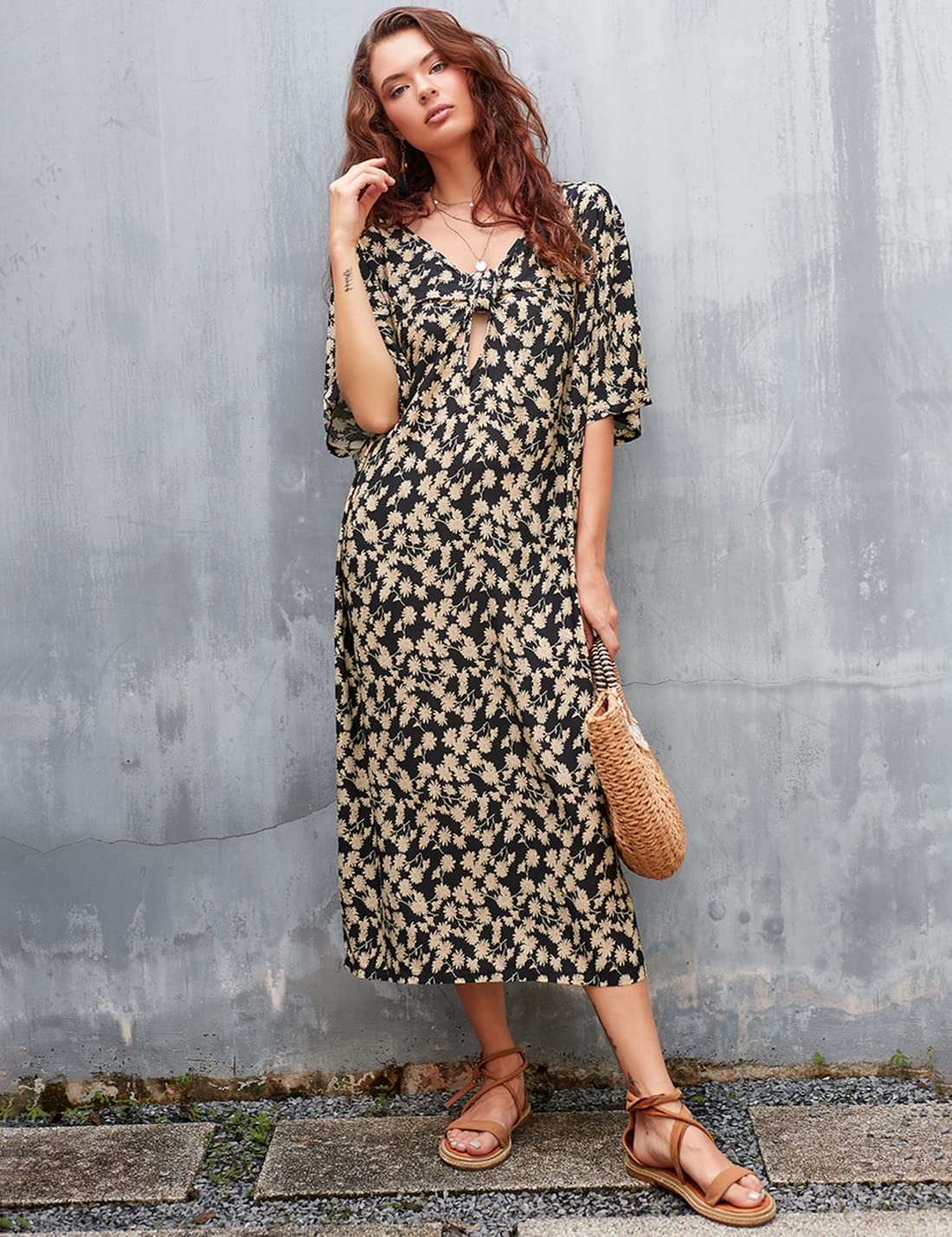 AILUNSNIKA Women's Beach Cover Up - Long Turkish Kaftan Dress for Swimwear, Bikini, Pool & Vacation | Lightweight Summer Dress for Beach Parties, Resort Wear & Tropical Getaways