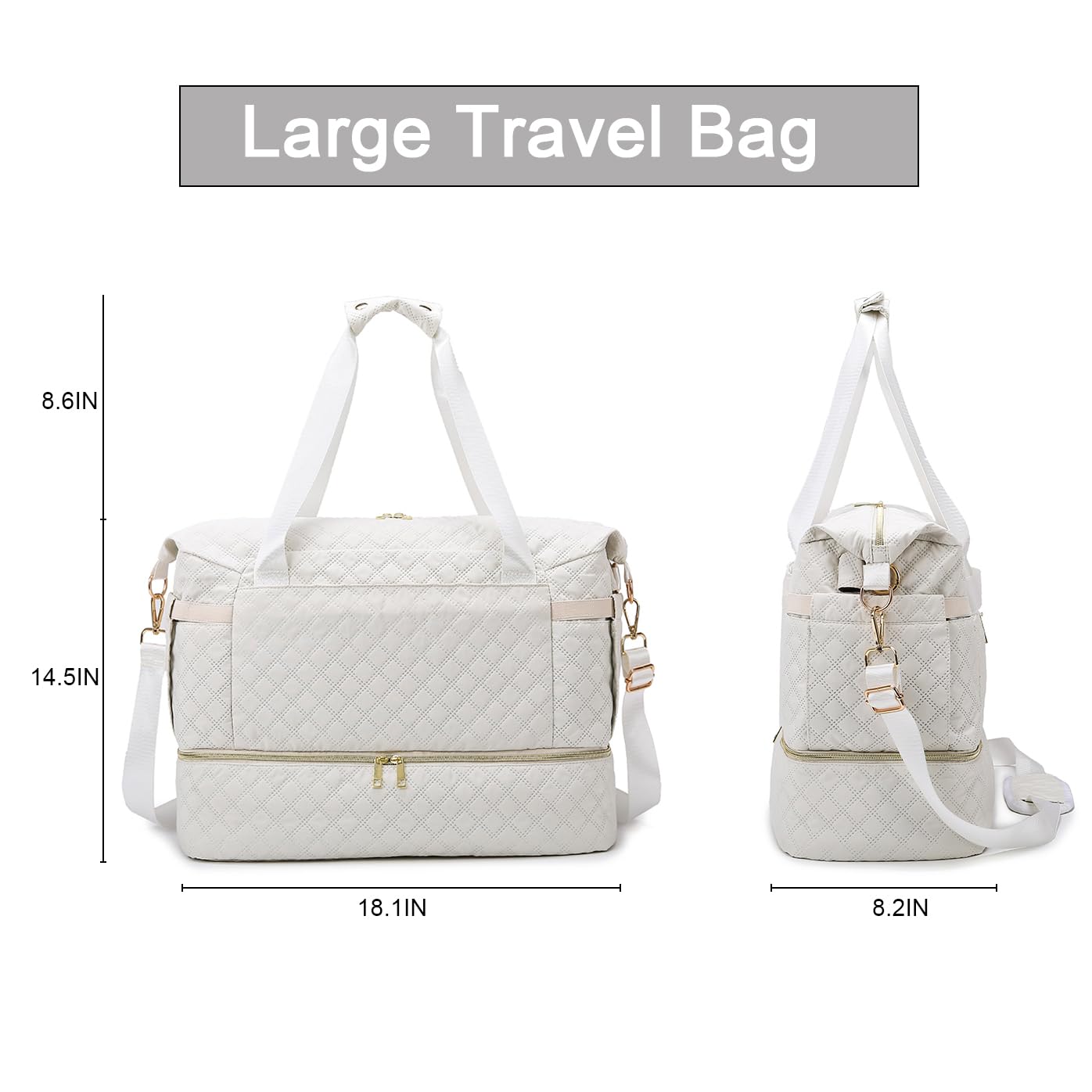 Foldable Expandable Travel Weekender Bag for Women - Large Carry On Luggage with USB Charging Port & Shoe Compartment | Perfect for Overnight Trips, Gym, Business Travel & Weekend Getaways