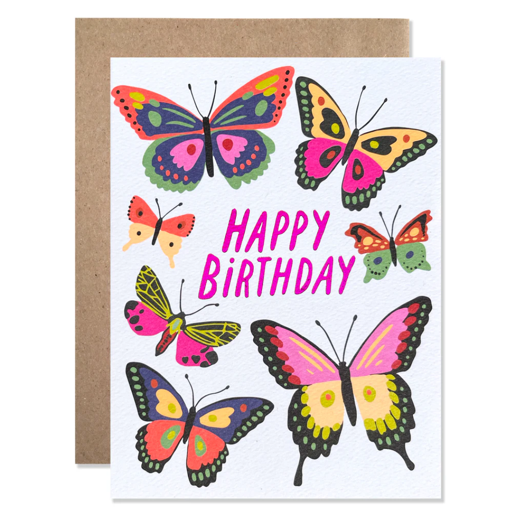 Birthday Butterflies Greeting Card - Elegant Floral Design for Women & Friends - Perfect for Birthdays, Anniversaries & Special Occasions