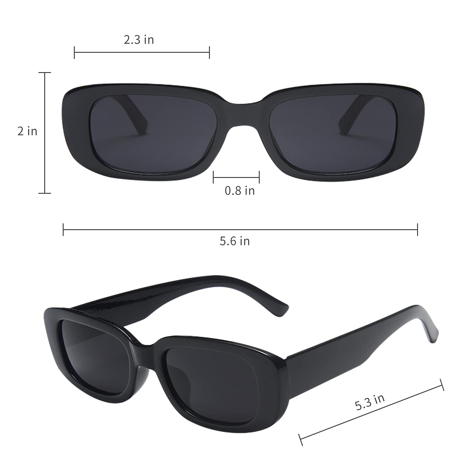 YQVIE 6 Pack Rectangle Sunglasses for Women & Men - Trendy UV Protection Sunglasses Bulk Pack for Party Favors, Beach, Festival & Summer Outfits (6 Bright Colors)